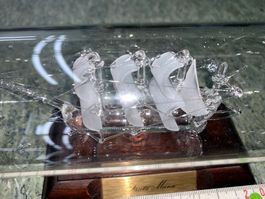Flaschenschiff Buddelschiff Buddelschipp komplett aus Glas