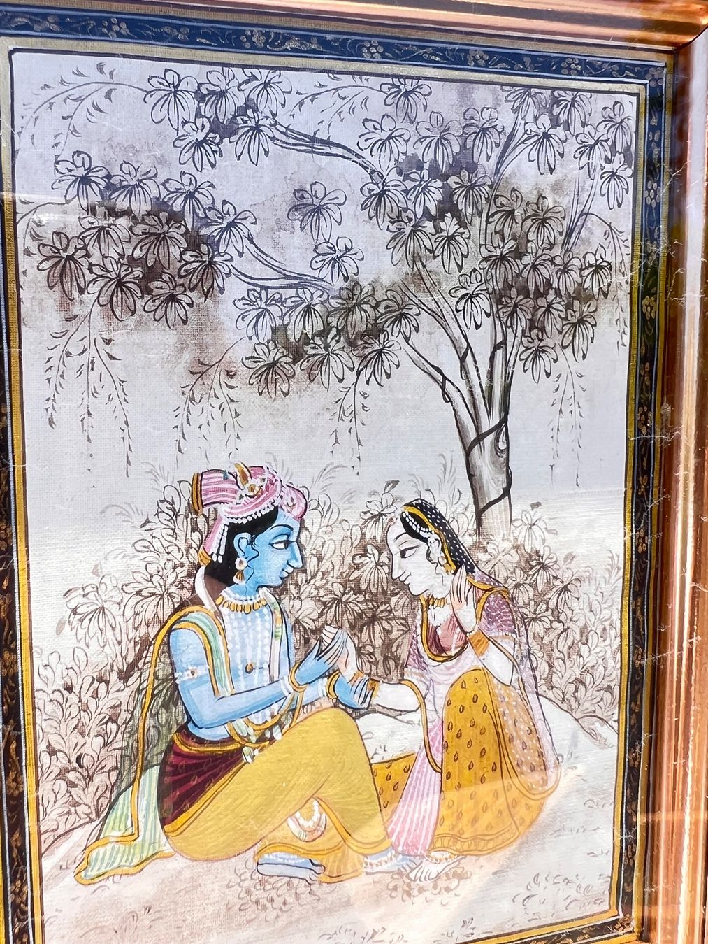 Gemälde: Krishna & Radha miniature art – Gebraucht aus Lausanne von NYC67 6