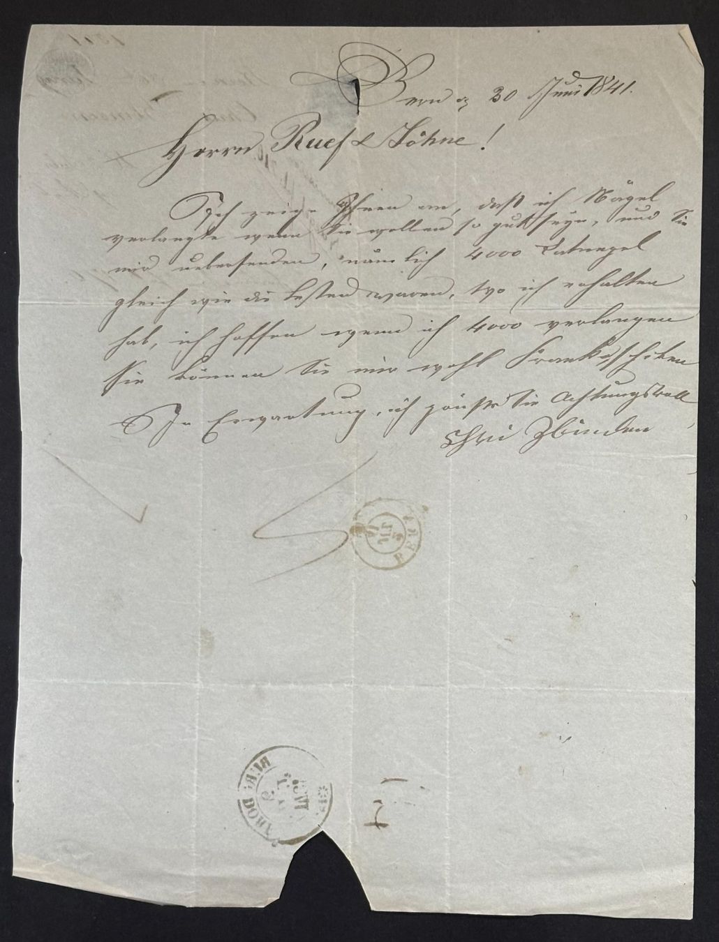 Documenti: HISTORISCHES HANDSCHRIFTLICHES DOKUMENT VON 1841 – Usato da Ostermundigen venduto da wini63 1