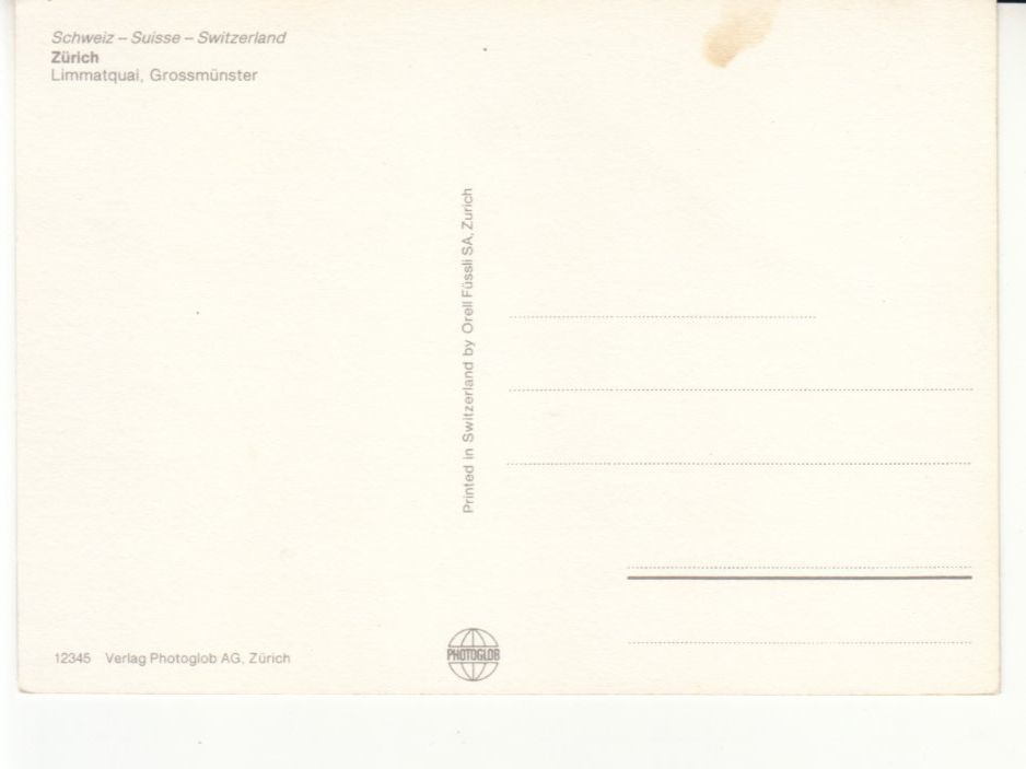 Cartoline postali: Zürich ca. 1970 – Usato da Bürglen TG venduto da StampGraf 1