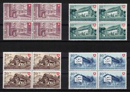 Pro Patria 1949 Serie im 4er-Block **