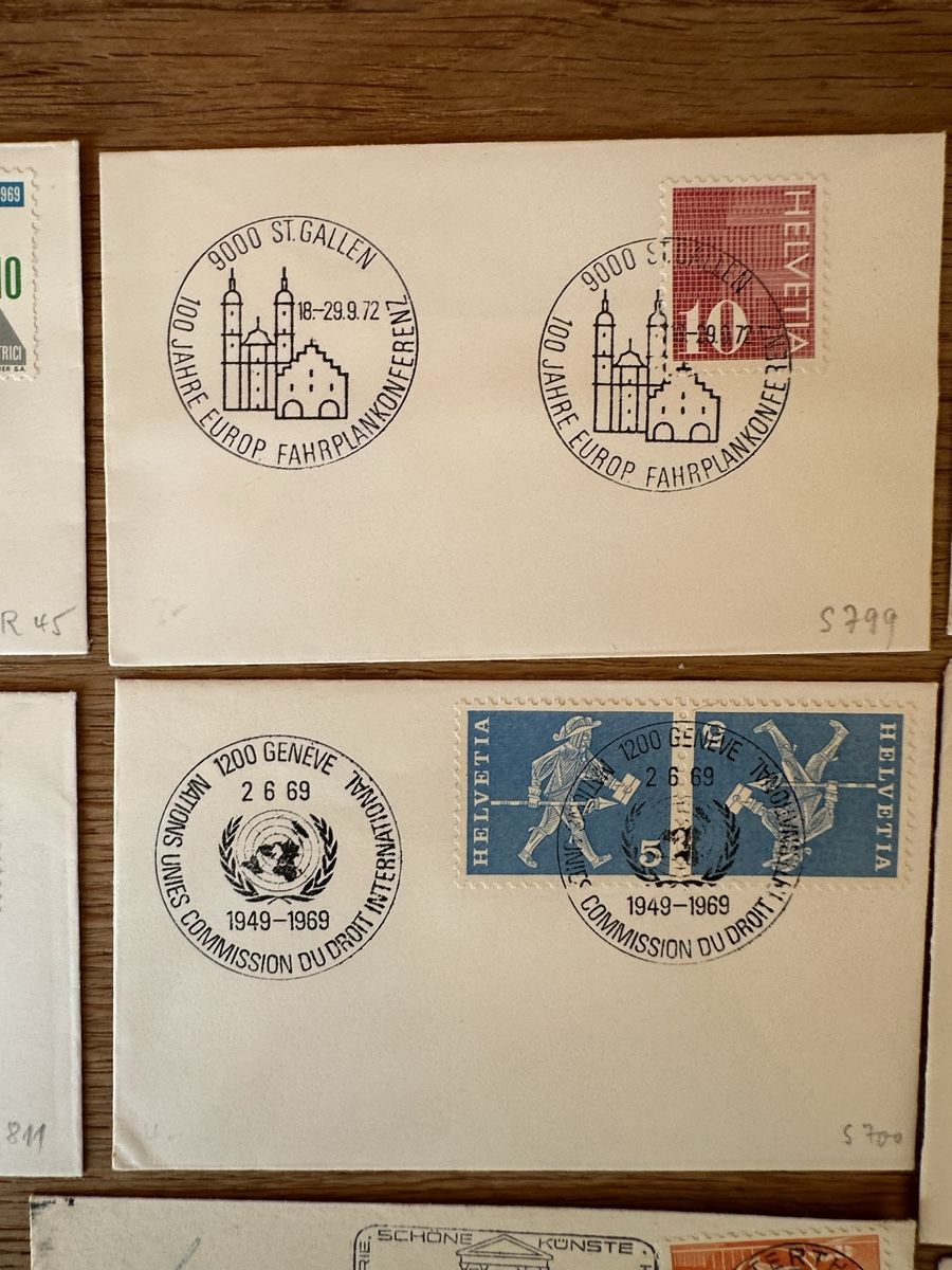Tutti i francobolli: Schweiz - 10 Kleinformatige Couverts mit Sonderstempel  – Usato da Schmitten / FR venduto da Samsara169 2