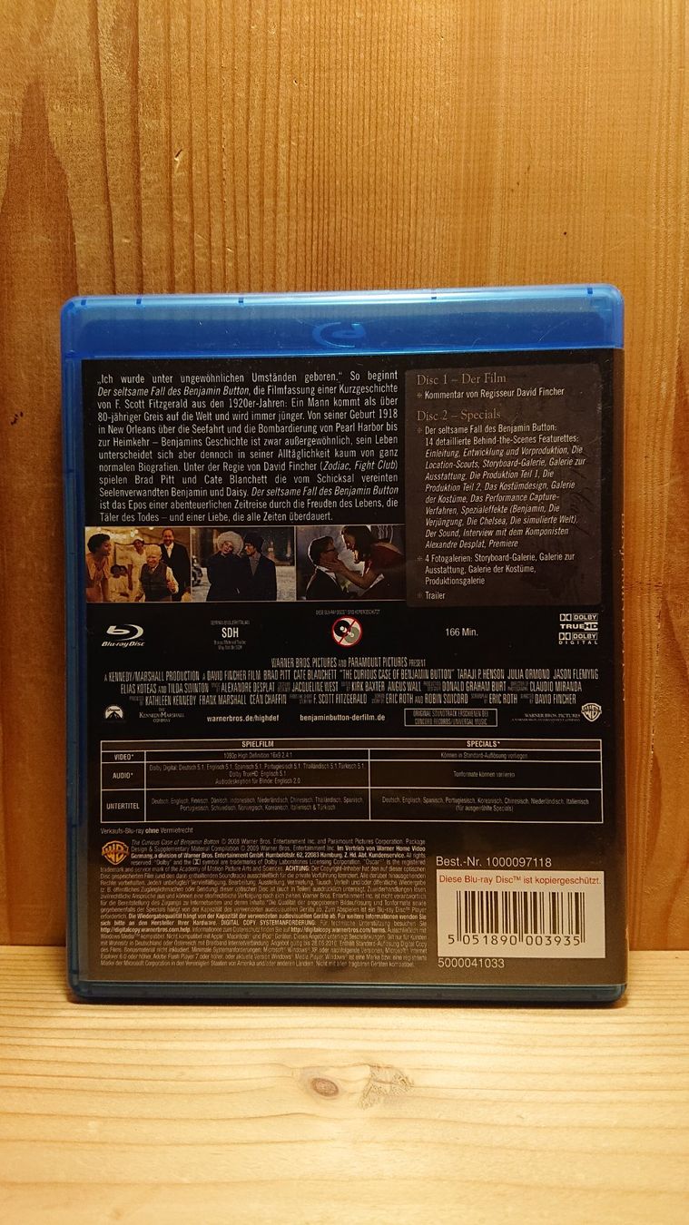 Tous les DVDs: DER SELTSAME FALL DES BENJAMIN BUTTON Blu-Ray mit Brad Pitt – D'occasion à Wilderswil par Exebub 1