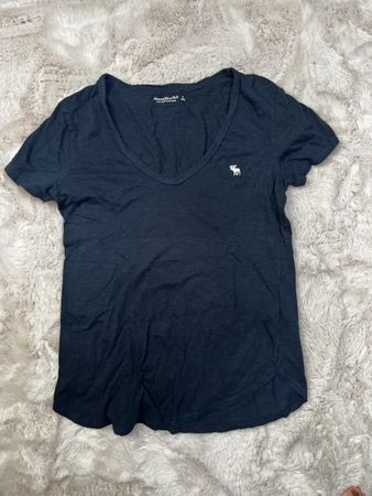 Abercrombie & Fitch T-Shirt Gr. S Dunkelblau Damen V-Ausschn