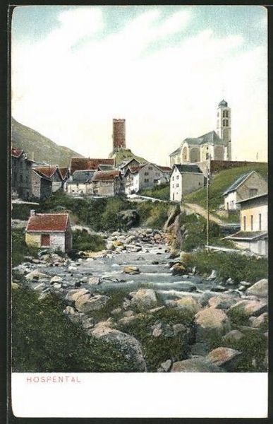 Cartoline postali: Hospental, datiert 1905 – Usato da Frauenfeld venduto da POML