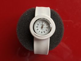 ARMBAND UHR mit verschlusslosem Klatsch-Band, weiss