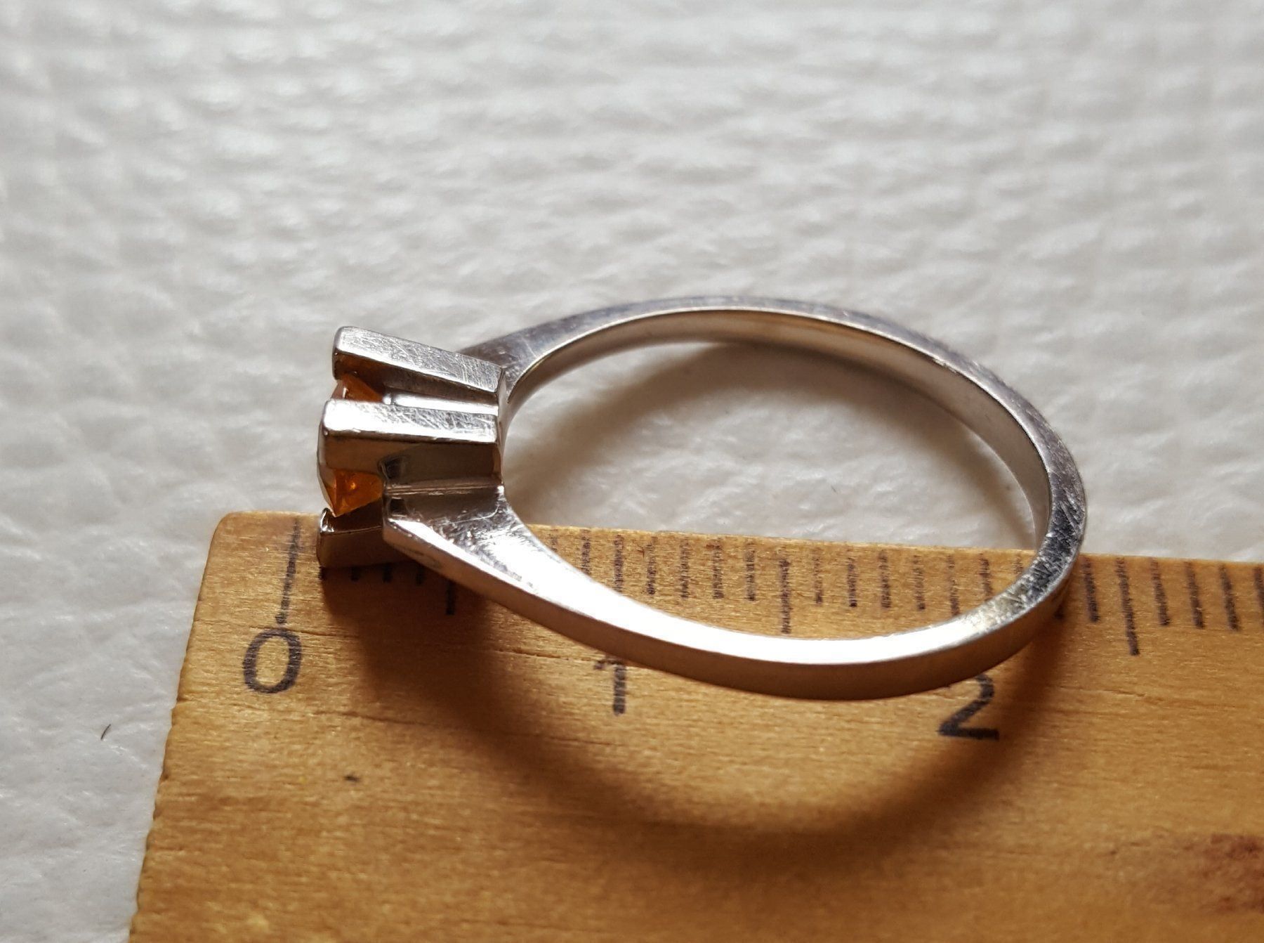 Anelli: 750 Weiss Gold Solitär Ring Mit Stein – Usato da Wald ZH venduto da Dasilver 7