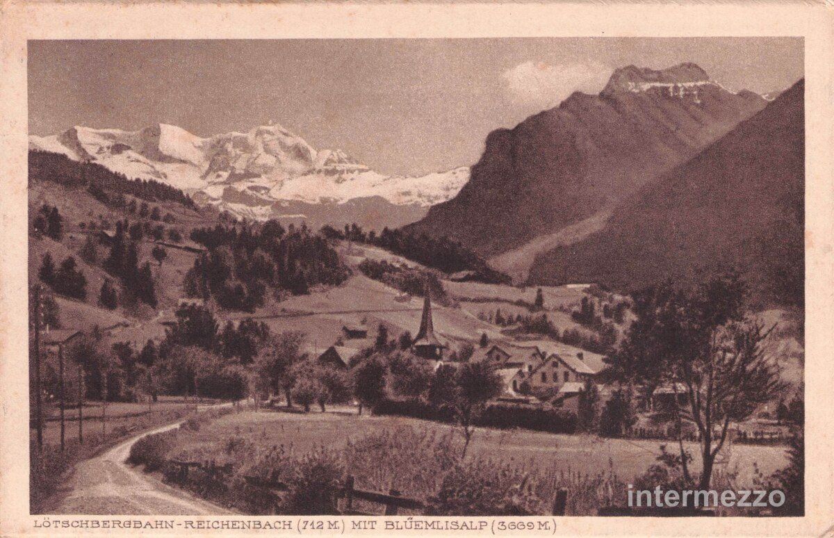 Ansichtskarten: Reichenbach BE // 1920 Lötschbergbahn Blümlisalp – Gebraucht aus Basel von intermezzo12