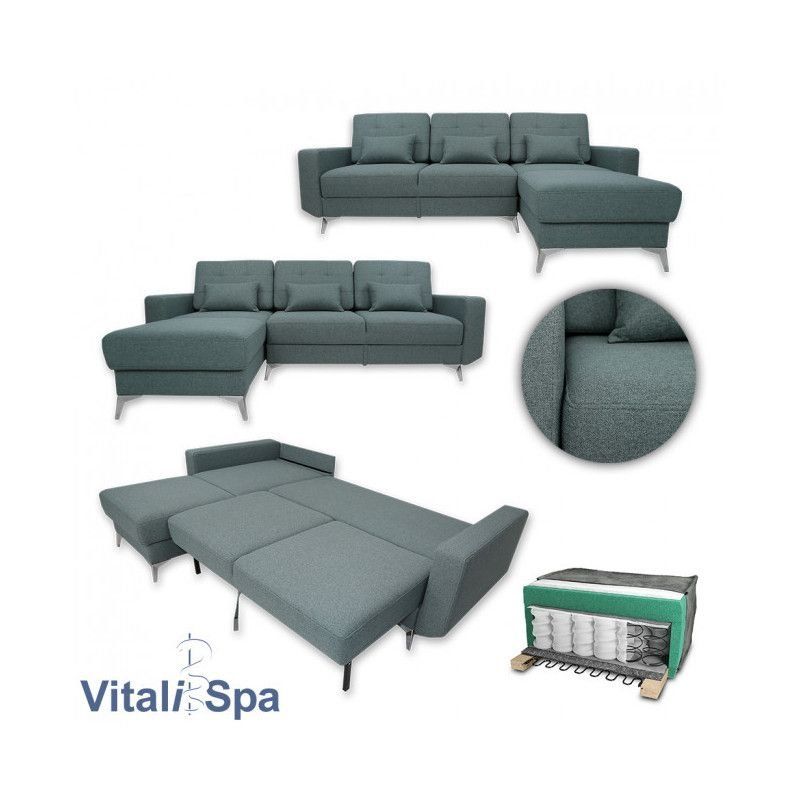 Divani: Ecksofa Schlafsofa Boxspringsofa YORK - Blau- Sofa – Nuovo e nell'imballaggio originale da Wallenwil venduto da toesstal-vertrieb 3