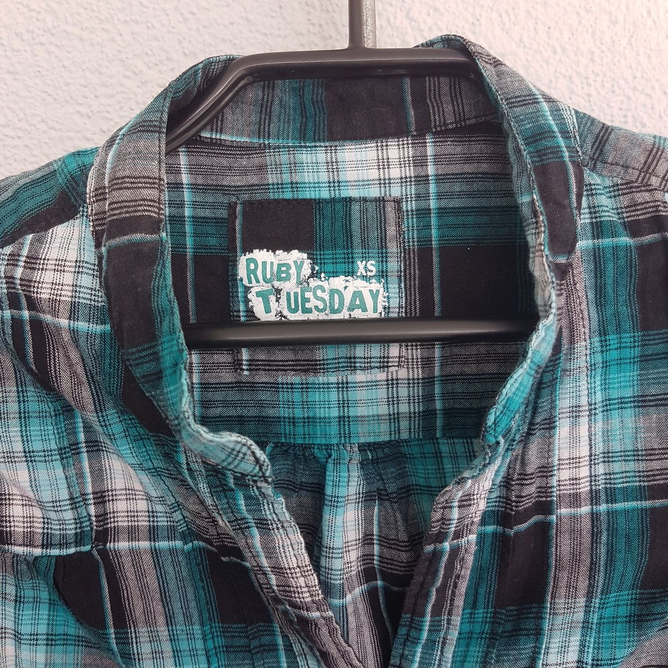 Camicette: Bluse Ruby Tuesday karo blau/türkis/schwarz XS – Usato da Uetendorf venduto da oinkioink88 1