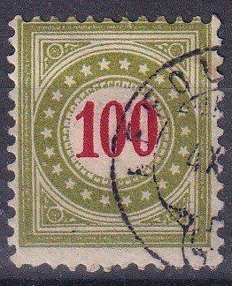Alle Briefmarken: Nachportomarke "100"☉ – Gebraucht aus Samnaun-Compatsch von Muckimu