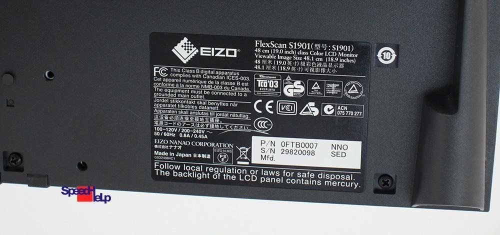 Eizo Monitore: 19" 48.3CM EIZO FLEXSCAN S1901 DISPLAY 5:4 1280x1024 – Gebraucht aus Lausanne von jam_2yx7 3