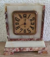 Art-déco-Tischuhr Art Deco en marbre et onyx 1930