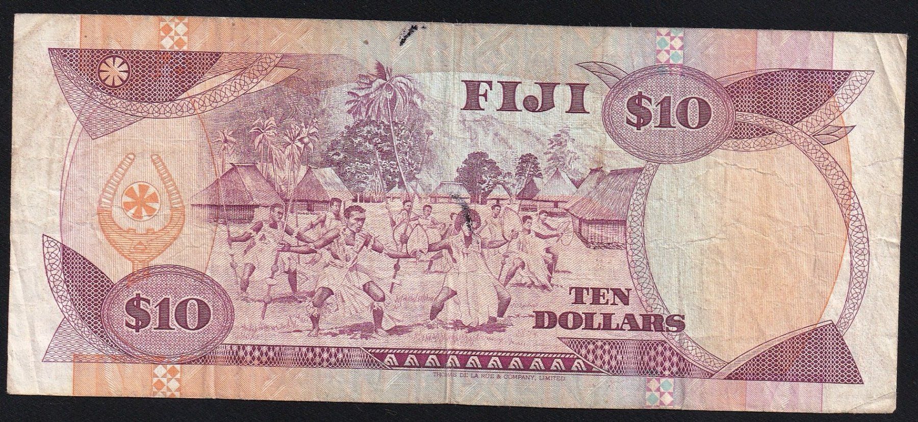 Banconote: Fiji 10 Dollars 1992 – Usato da Brugg AG venduto da banknoten_muesli 1