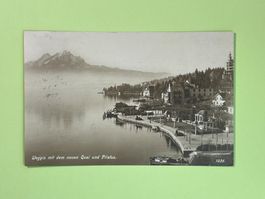Weggis mit dem neuen Quai und Pilatus