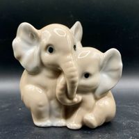 Porzellan Elefanten Paar, H: 6.5cm, Deko Idee