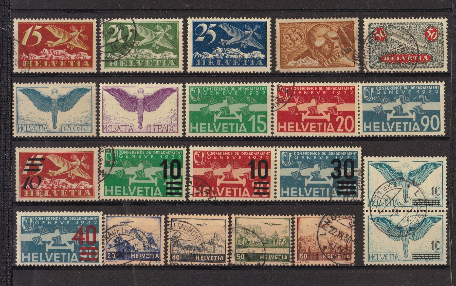 Tutti i francobolli: CH Briefmarken Lot "Flugpost" ab 1923 – Usato da Münchwilen AG venduto da Nesar