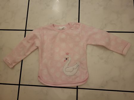 Süsses Mädchenpulli, Gr. 86, rosa mit Schwan