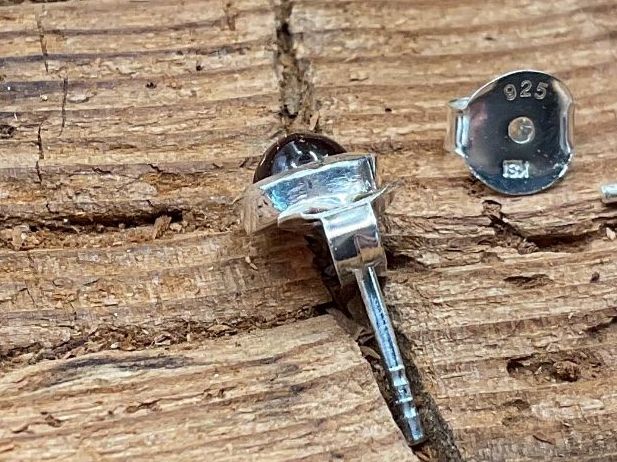 Ohrringe & -stecker: Ohrstecker schwarzer Opal in Sterlingsilber – Gebraucht aus luzern von Alpendorf1 3