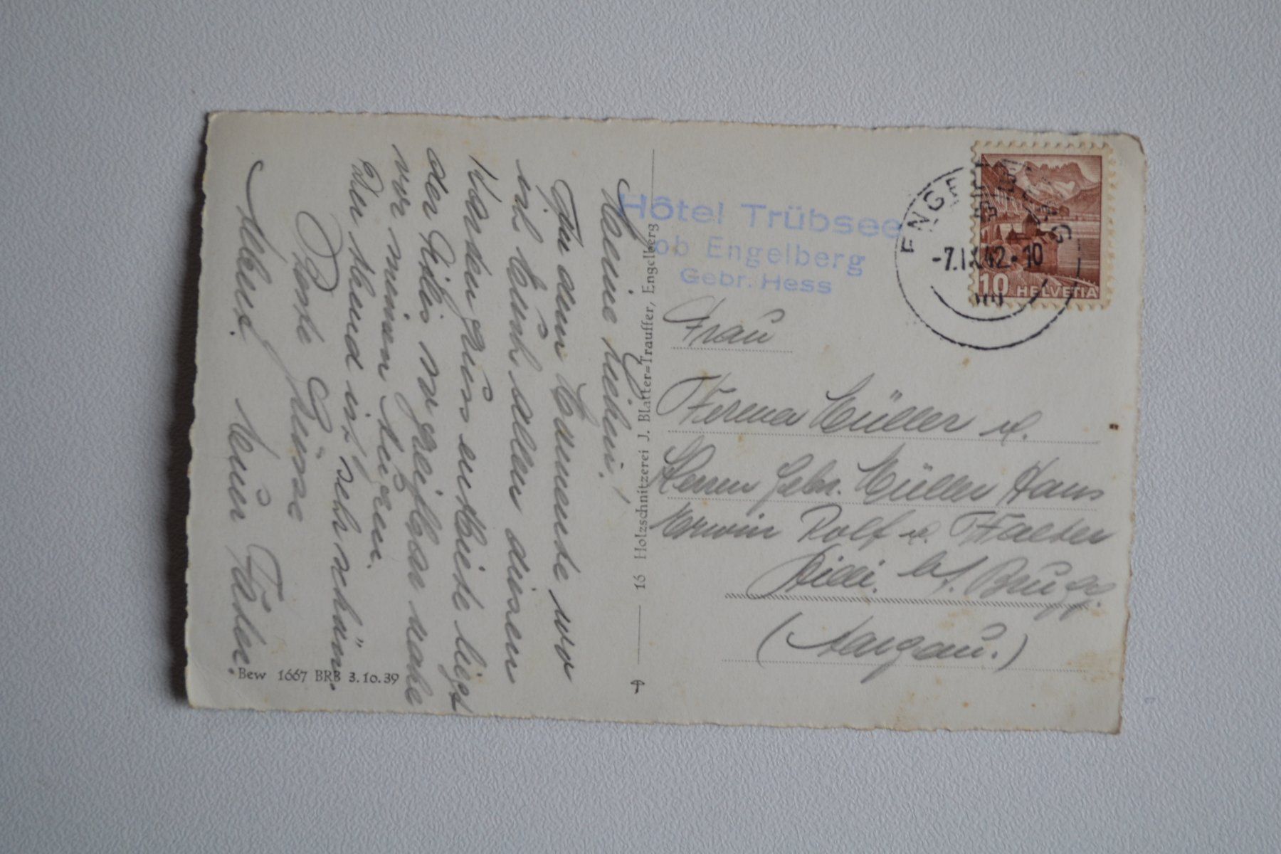 Cartoline postali: AK Hotel Trübsee mit Schwebebahn und Titlis – Usato da Beinwil am See venduto da kajak55 1