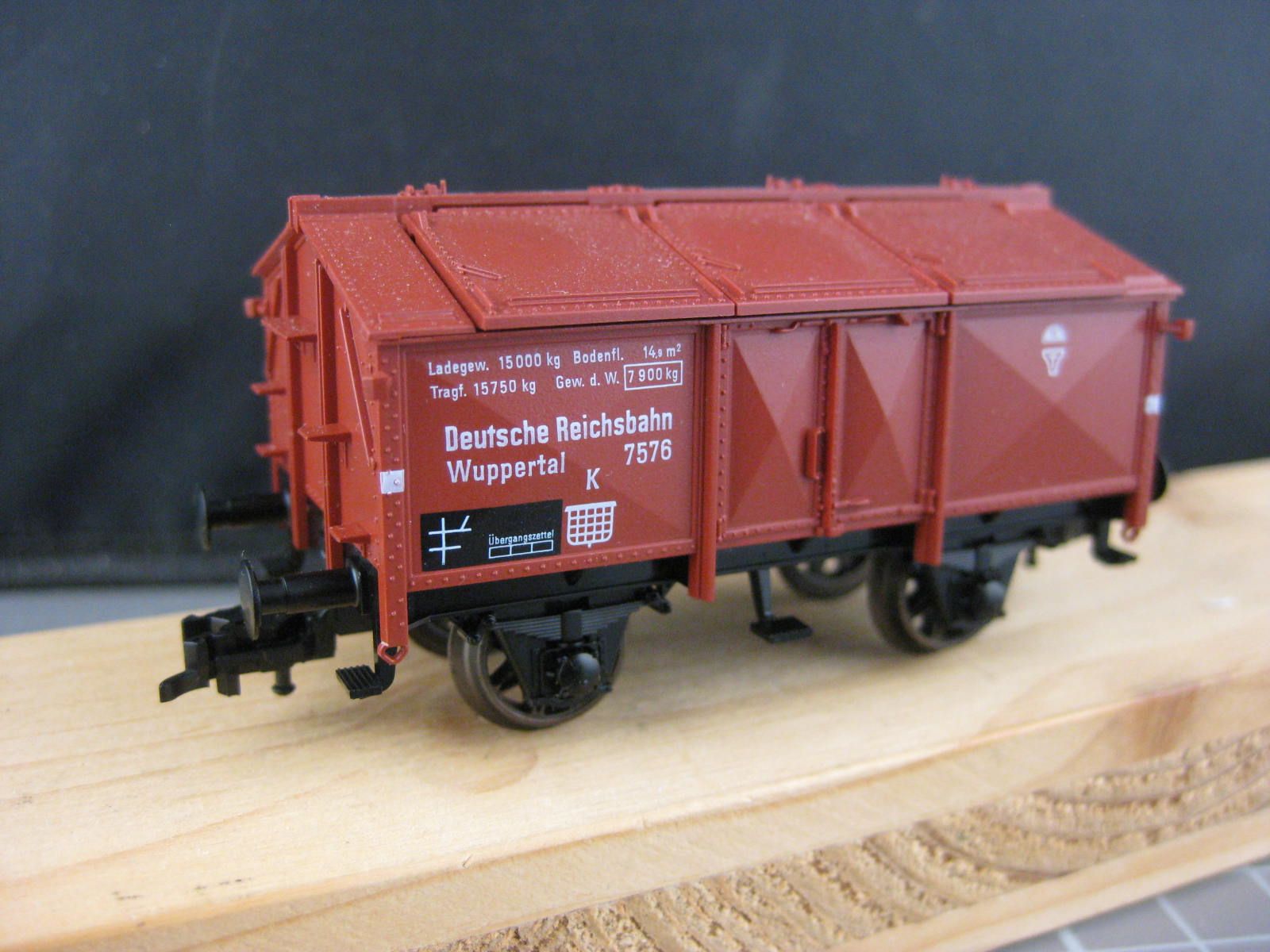 Fleischmann Modellini di ferrovie: Fleischmann 5213 DRG Klappdeckelwagen – Nuovo (secondo la descrizione) da Malters venduto da Marosko