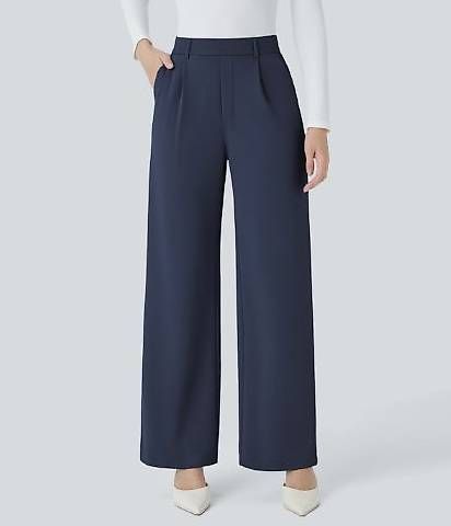 Halara Pantaloni: Stoffhose aus Crêpe mit hoher Taille – Nuovo e nell'imballaggio originale da Root D4 venduto da DMA02 3