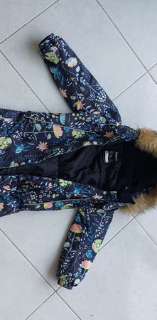 Reima Winterjacke Blumenmuster dunkelblau gebraucht 116