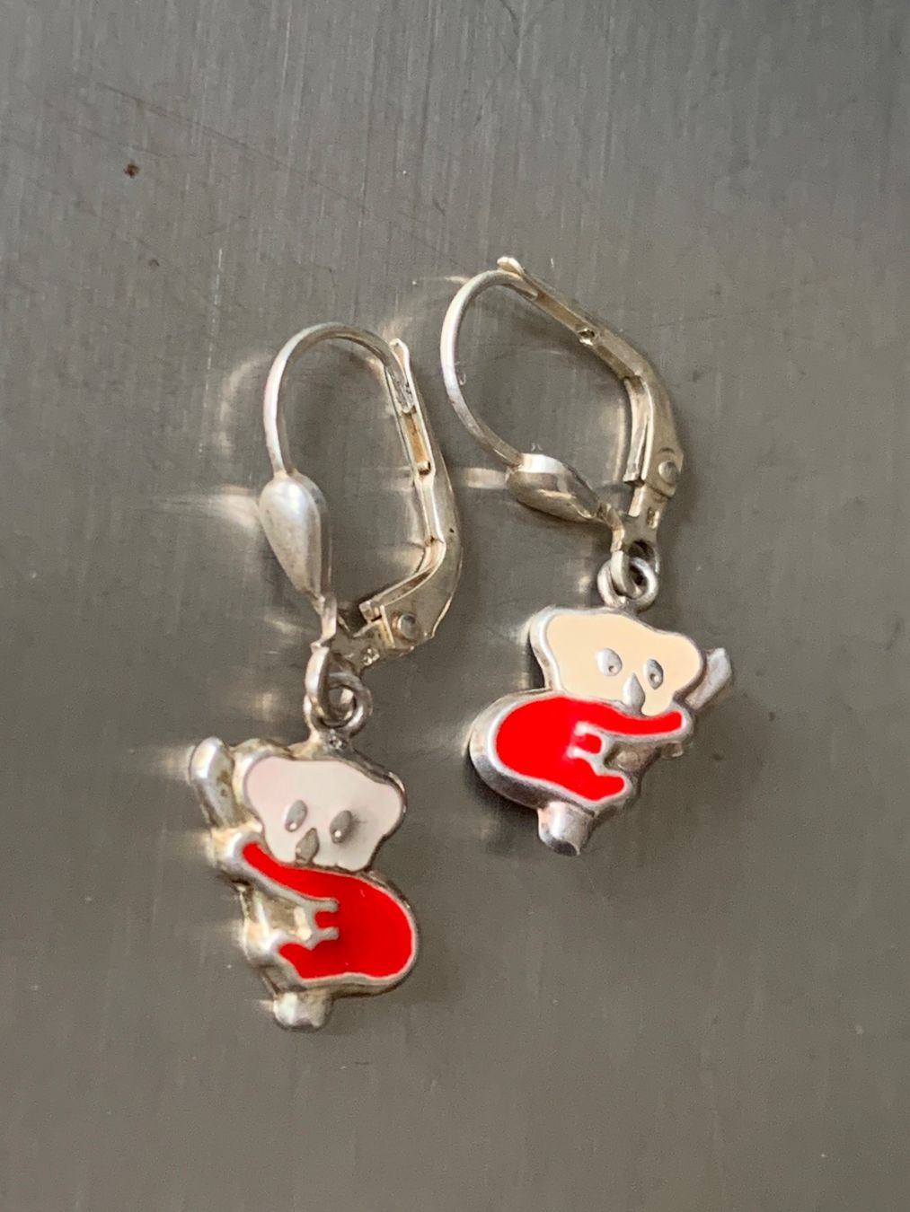 Ohrringe & -stecker: Kinderohrringli Koala rot/weiss – Gebraucht aus Dittingen von Bijoubelle 2