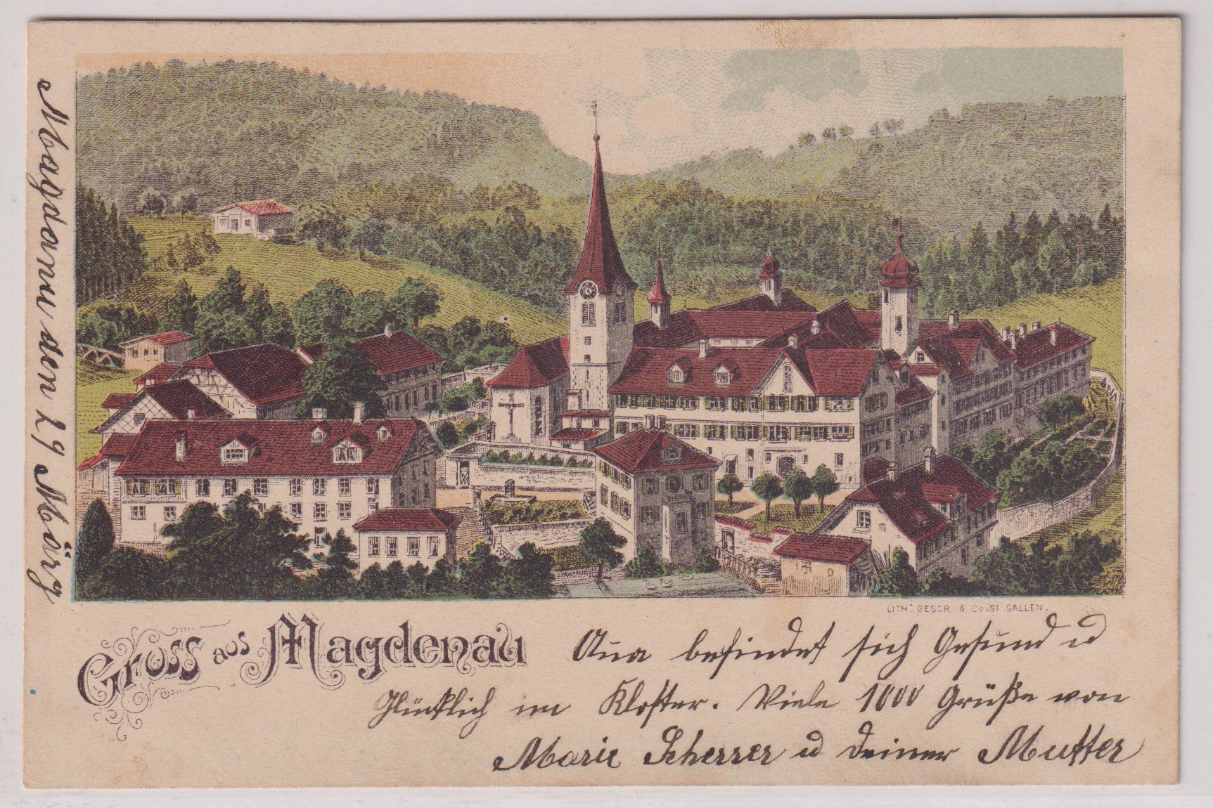 Cartoline postali: Ansichtskarte MAGDENAU 1900 – Usato da Eschlikon TG venduto da PhilCon