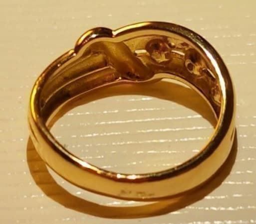 Anelli: Schöner Goldring 750 + 5 Brillanten – Usato da Unterägeri venduto da Altgoldschmuck 5