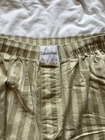 Pantaloni pigiama Calvin Klein beige a righe taglia S