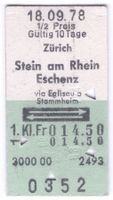 Billette Zürich – Stein am Rhein – Eschenz