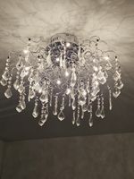 Plafonnier en verre avec luminaires Hauteur 40 cm. Diam 55