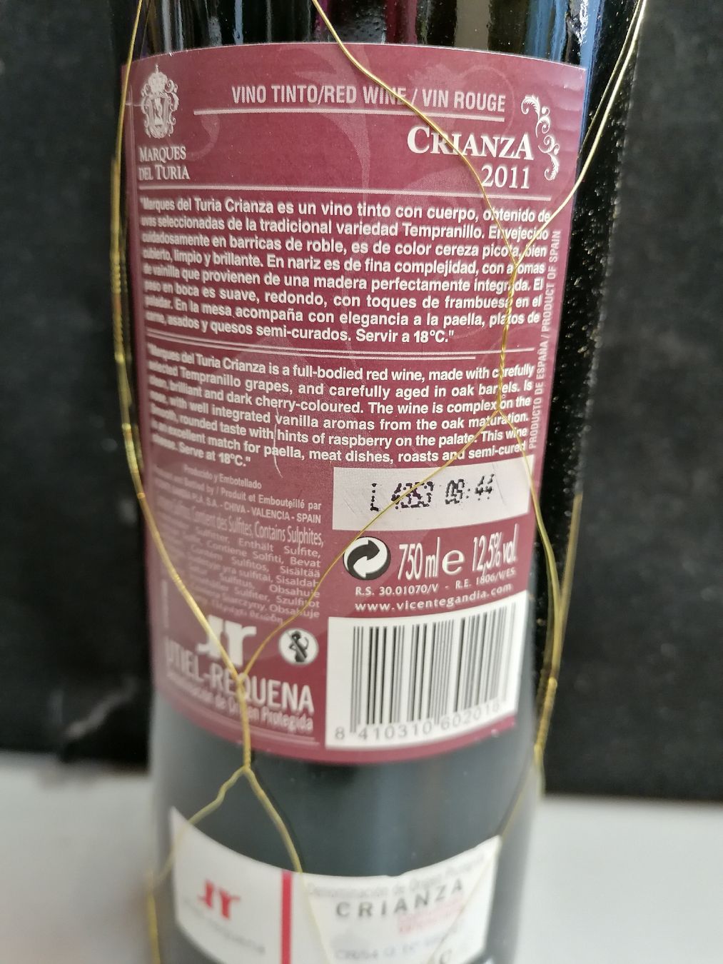 Vino: MARQUES DEL TURIA 2011 – Nuovo (secondo la descrizione) da Genève venduto da Leboucheoreilles 6