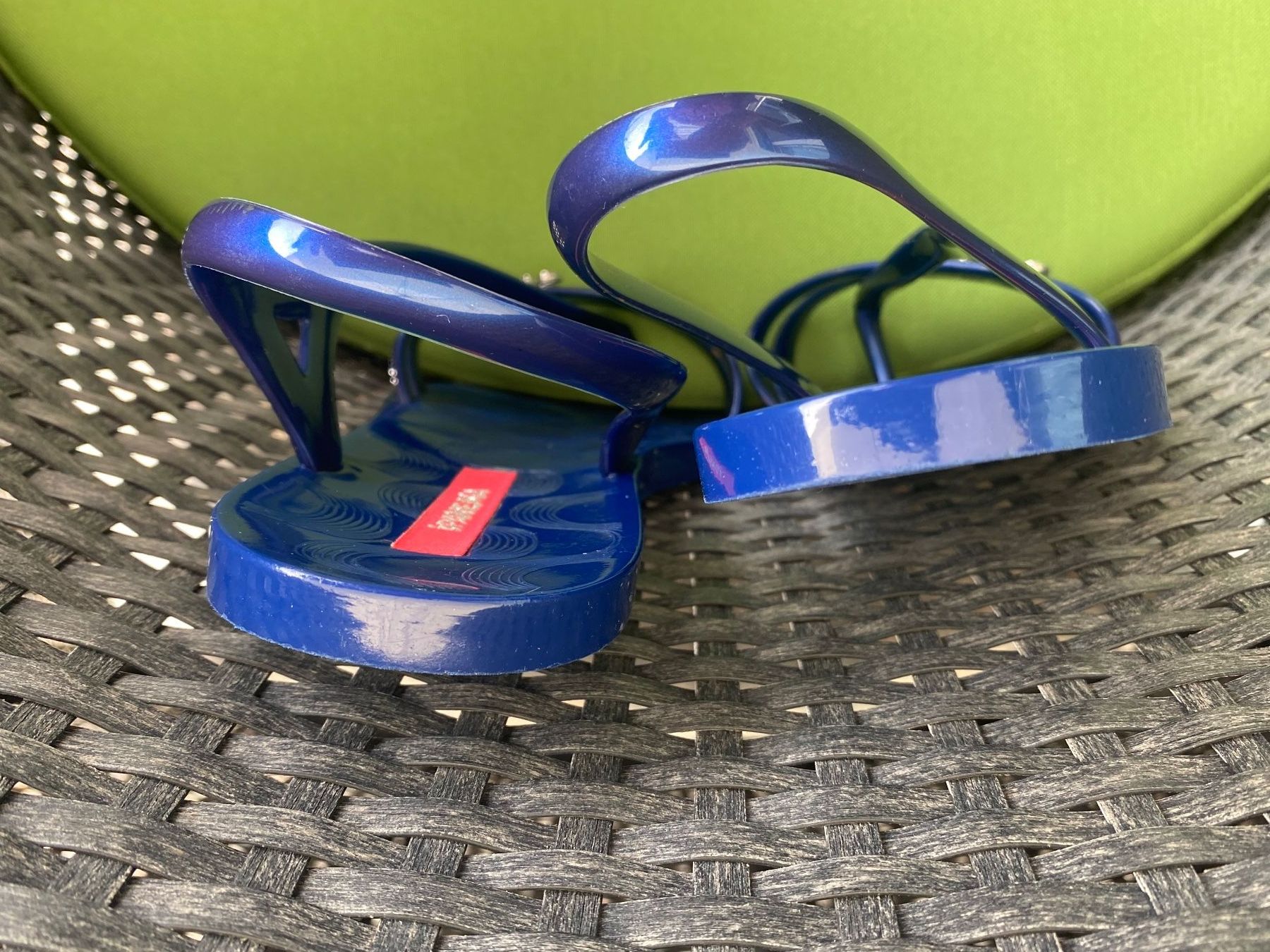 Damenschuhe: SUMMERTIME - stylische Flip-Flops mit Seepferdchen, blau, 38 – Gebraucht aus Winkel von ferrari2022 7
