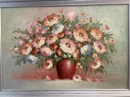 104cmbreitx74cmhoch/ Omen/ Ölgemälde Blumenstrauss in Vase