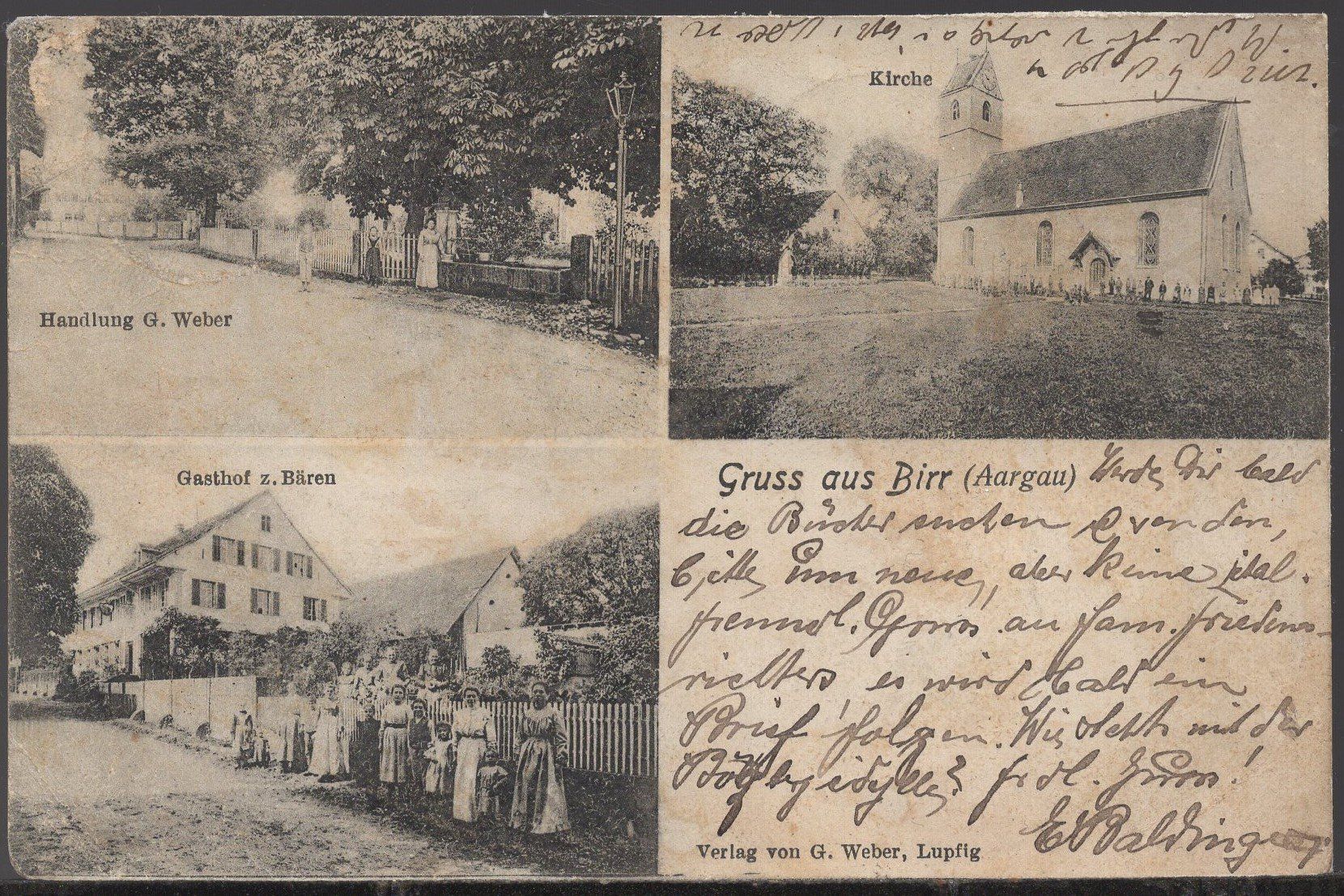 Cartoline postali: Gruss aus Birr  1905 – Usato da Aarau venduto da kufi44