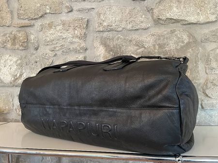 Napapijri Weekender Duffle Bag Tasche Leder 80ties vintage