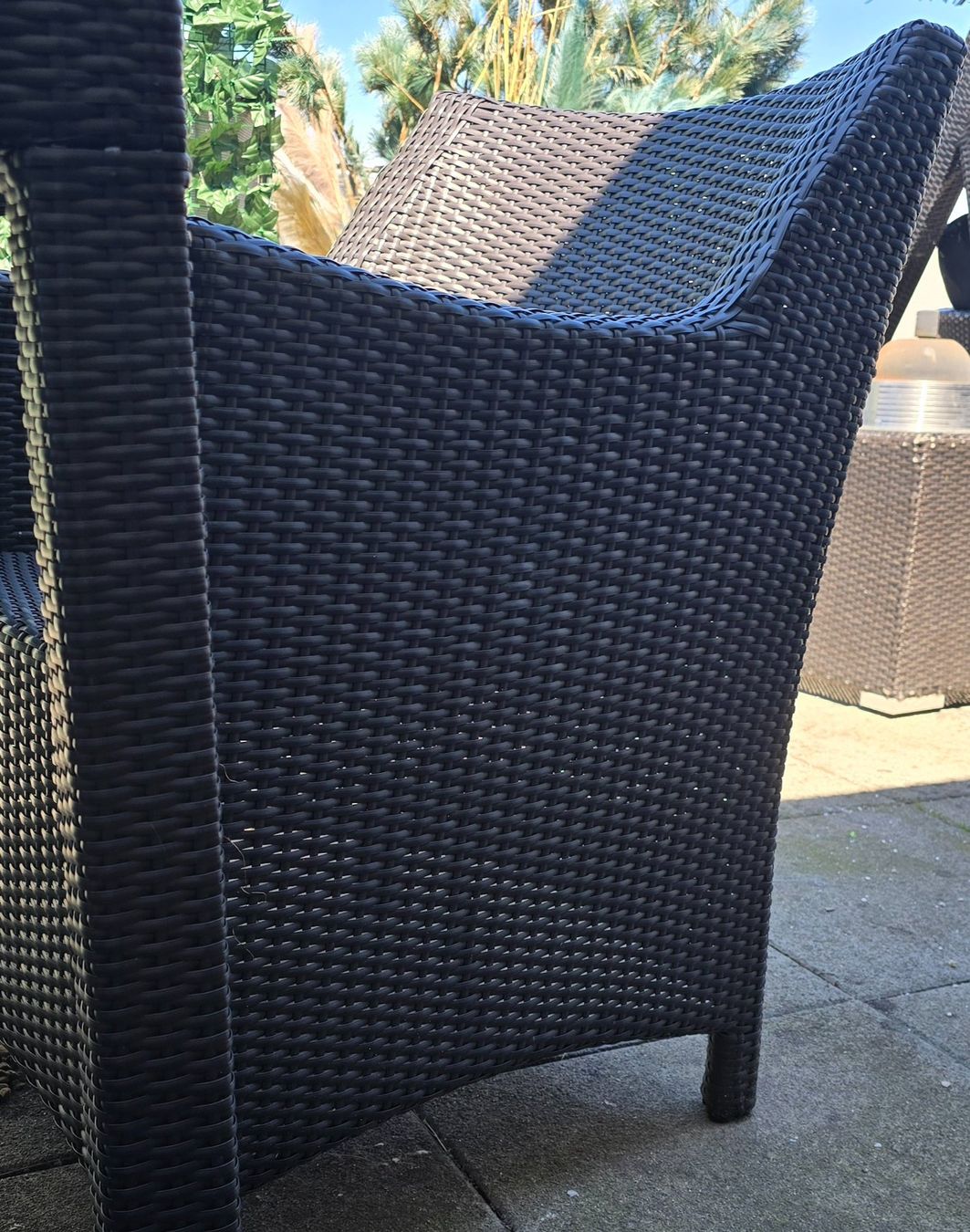 Pfister Set di tavolo e panche: Gartentisch inkl. 4 Stühle aus Rattan – Usato da Winterthur venduto da alm_p7zs 3
