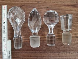 4 dekorative Stöpsel Kristall Glas für Karaffen