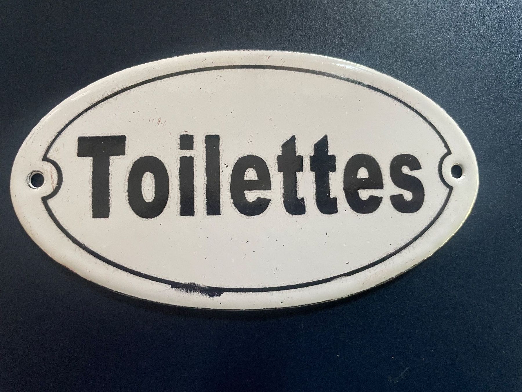 Insegne: Emailschild/Toilettes/Oval/Antik – Usato da Volketswil venduto da rubin74