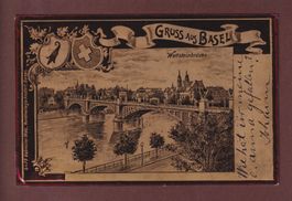 Gruss aus BASEL - Metallischer Effekt - 1900
