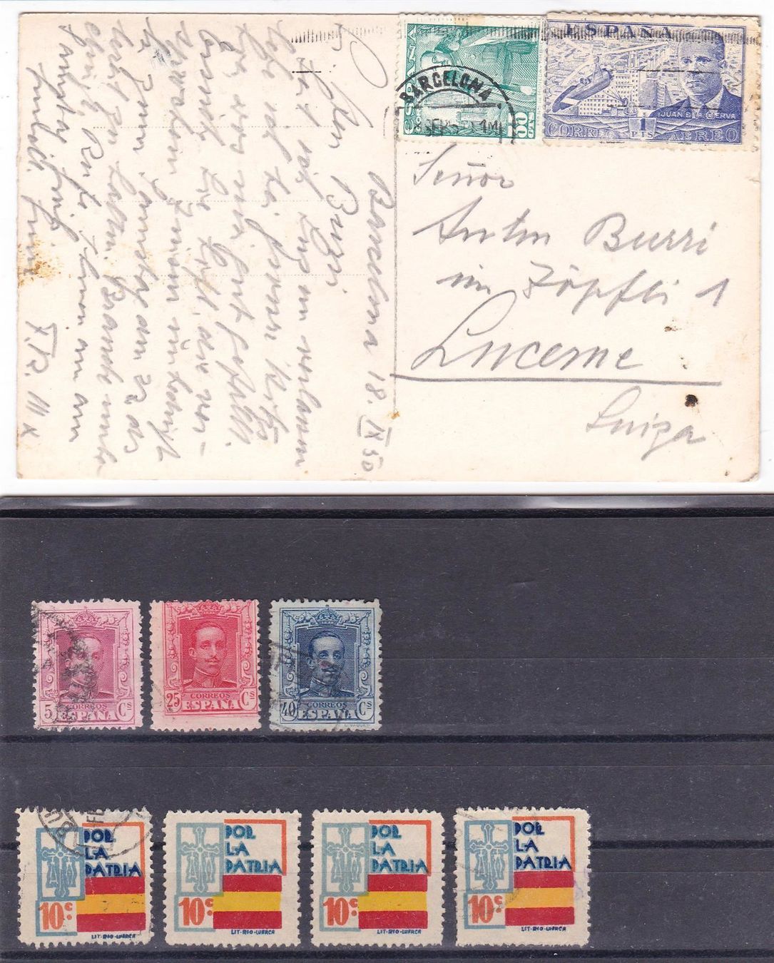 Tutti i francobolli: Spanien Lot: 1 Beleg + Marken – Usato da Wenslingen venduto da riger11