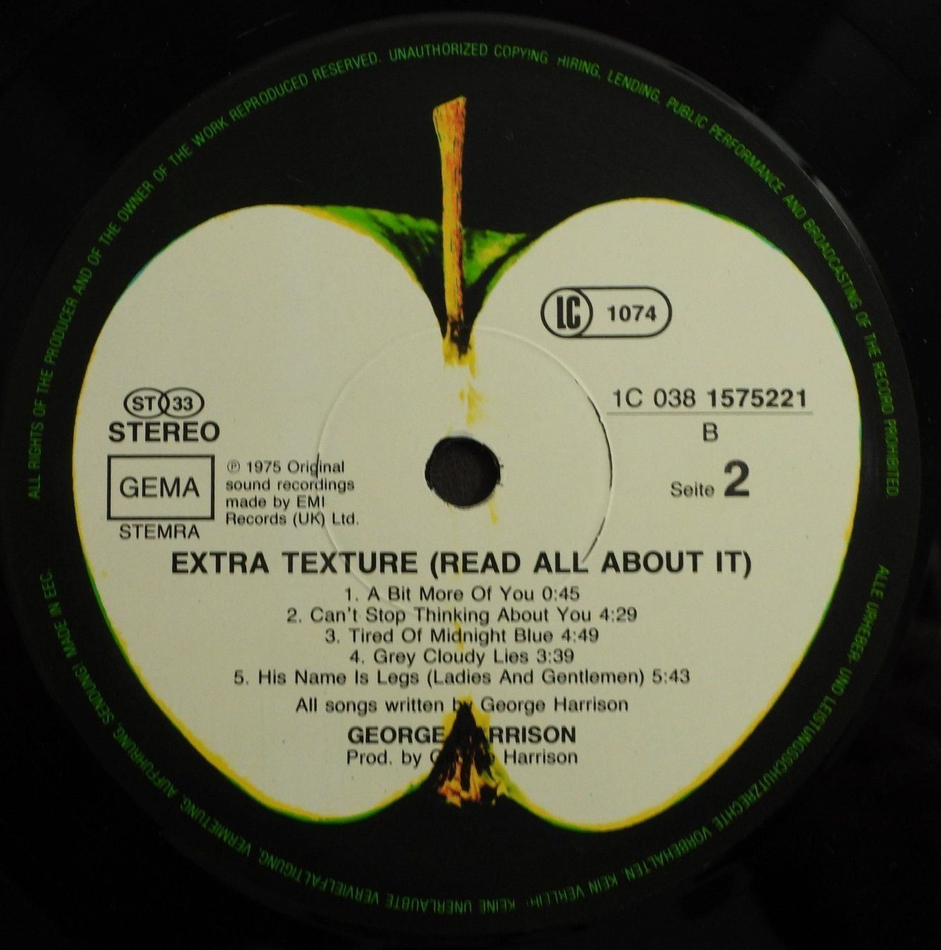 Vinyles: GEORGE HARRISON EXTRA TEXTURE ( ex Beatles ) – D'occasion à Dübendorf par mar_85sd 7