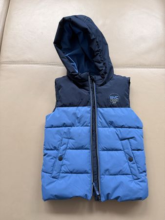 C&A Kids' Padded Vest with Hood, Size 122, 7Y/A, Blue