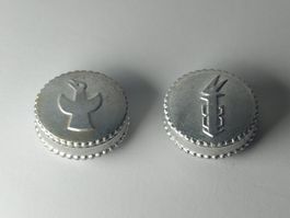 2 Antiker Mini Pillendose Treupel Tasche Um 1930