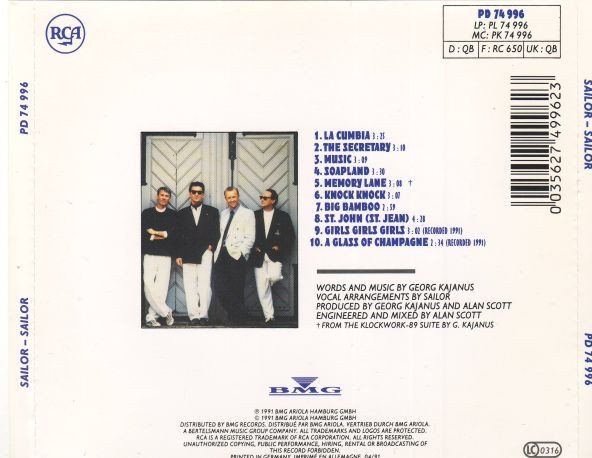 CD: Sailor – Sailor - Vergriffen! - a – Usato da Brittnau venduto da Zibu 1
