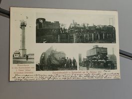 Alte PK / Eisenbahn Unglück in Halstenbek 1901 / Gelaufen 