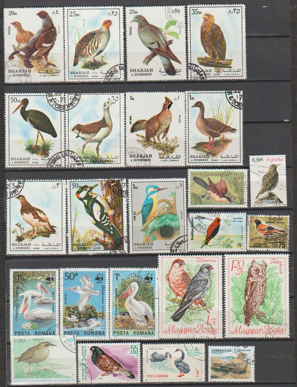 Alle Briefmarken: Oiseaux divers pays état occasion – Gebraucht aus Crans-Montana von kira56 1