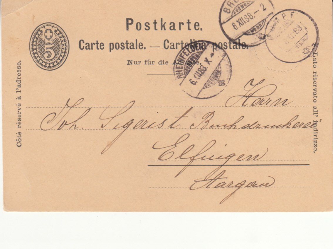 Tutti i francobolli: SGK PK 017 Mumpf - Elfingen – Usato da Bürglen TG venduto da StampGraf